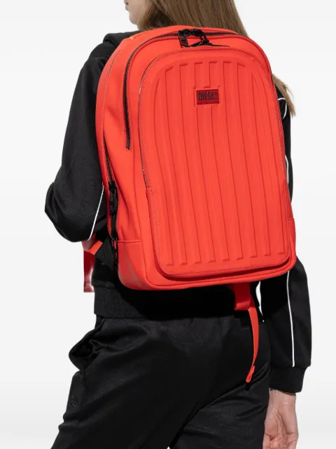 Diesel ribbed logo-plaque backpack