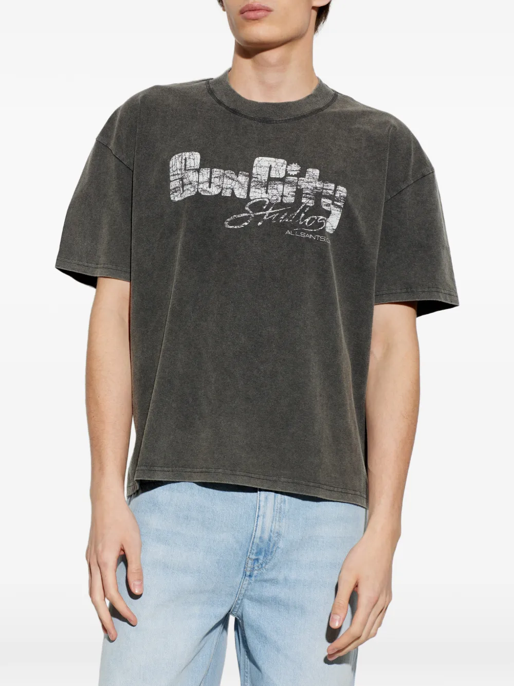 AllSaints Sun City T-shirt met print Grijs