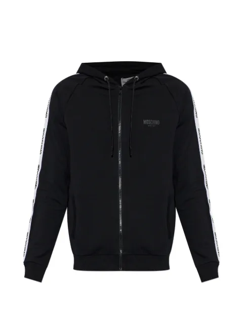 Moschino logo-tape zip-up hoodie