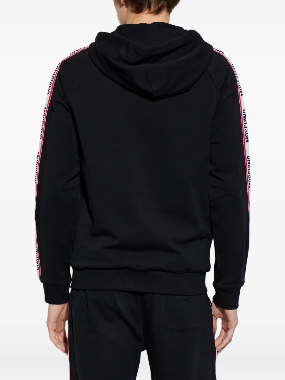 Moschino Hoodie met logoband Zwart