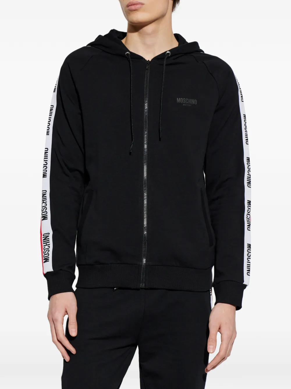 Moschino Hoodie met logoband Zwart