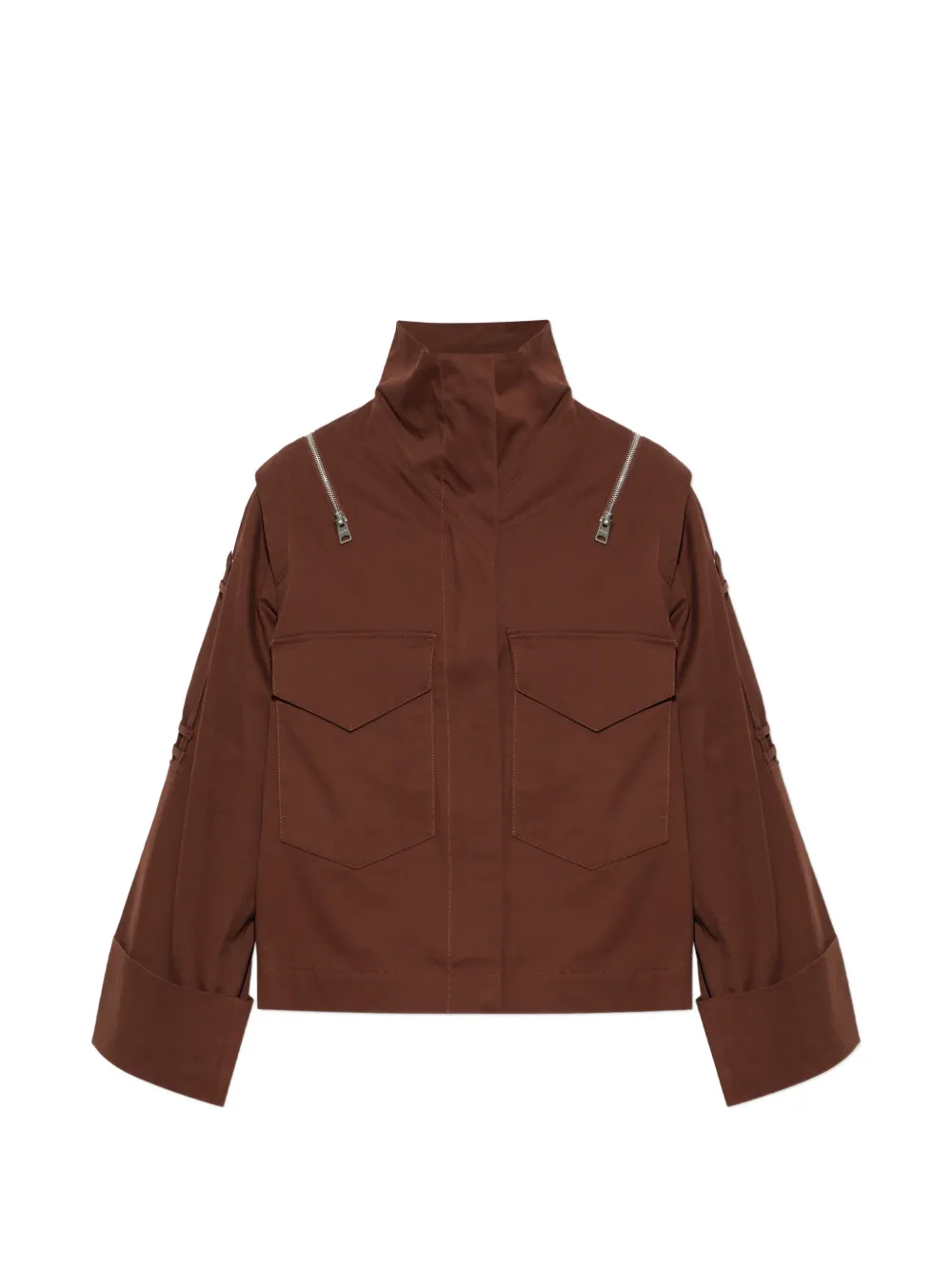AllSaints Leighton zip-detail high-neck jacket - Braun