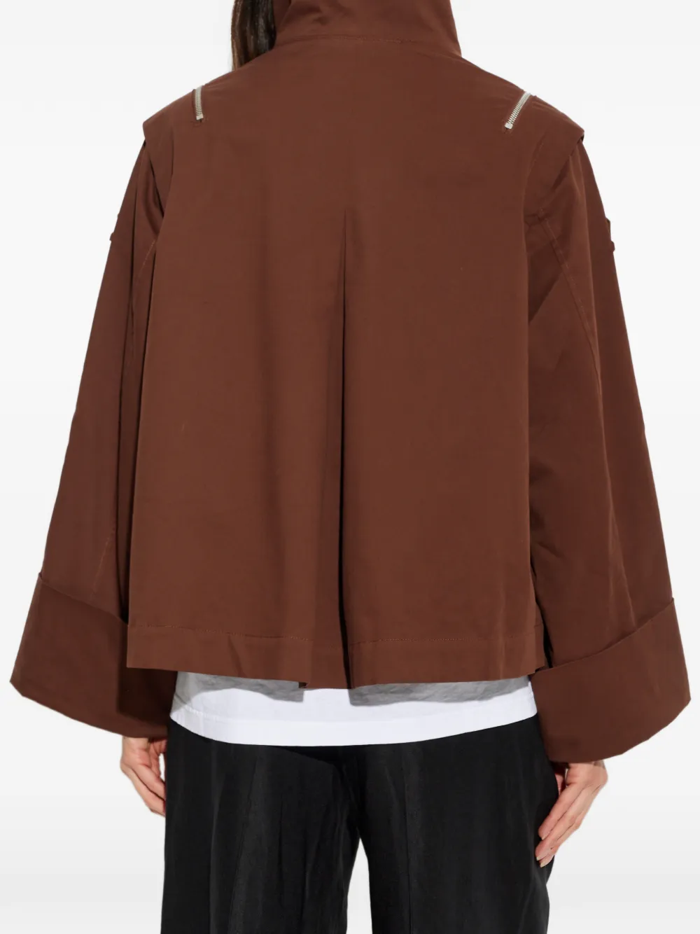 AllSaints Leighton jack met hoge hals en ritsdetail Bruin