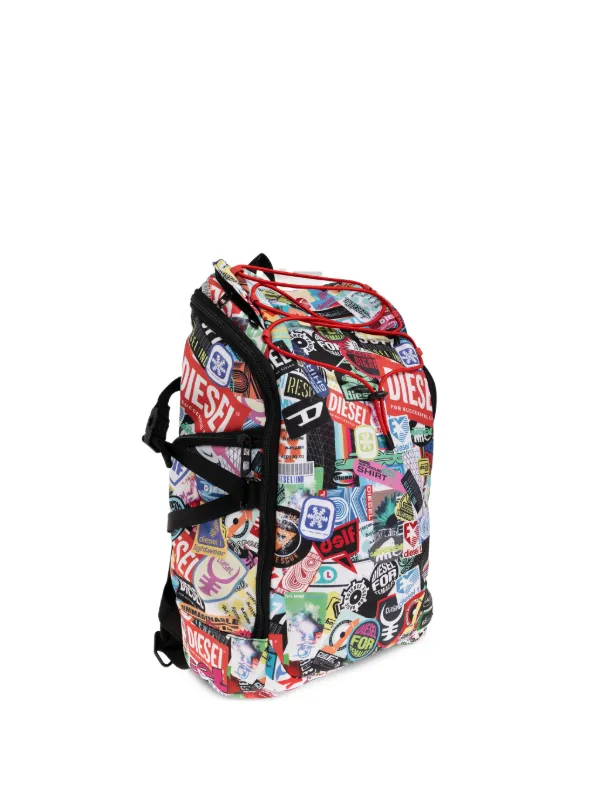 バッグ DIESEL Logo drawstring backpack Diesel logo-patch Drawstring Backpack | Red | FARFETCH ID