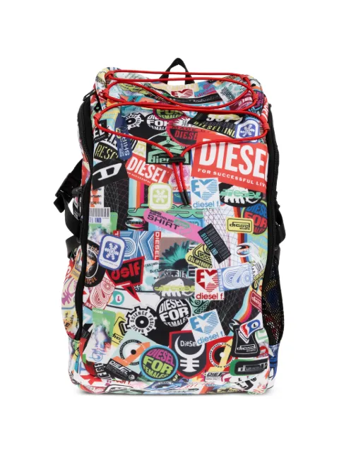 Diesel logo-patch drawstring backpack