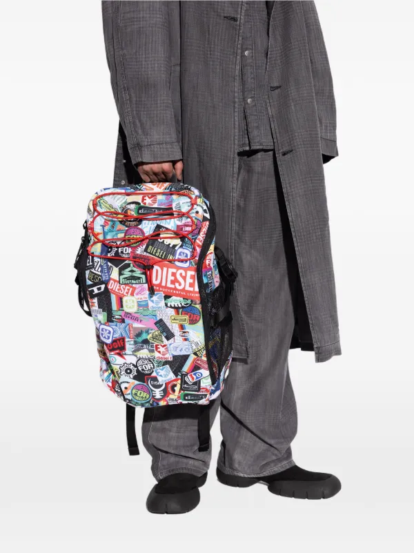 バッグ DIESEL Logo drawstring backpack Diesel logo-patch Drawstring Backpack | Red | FARFETCH ID