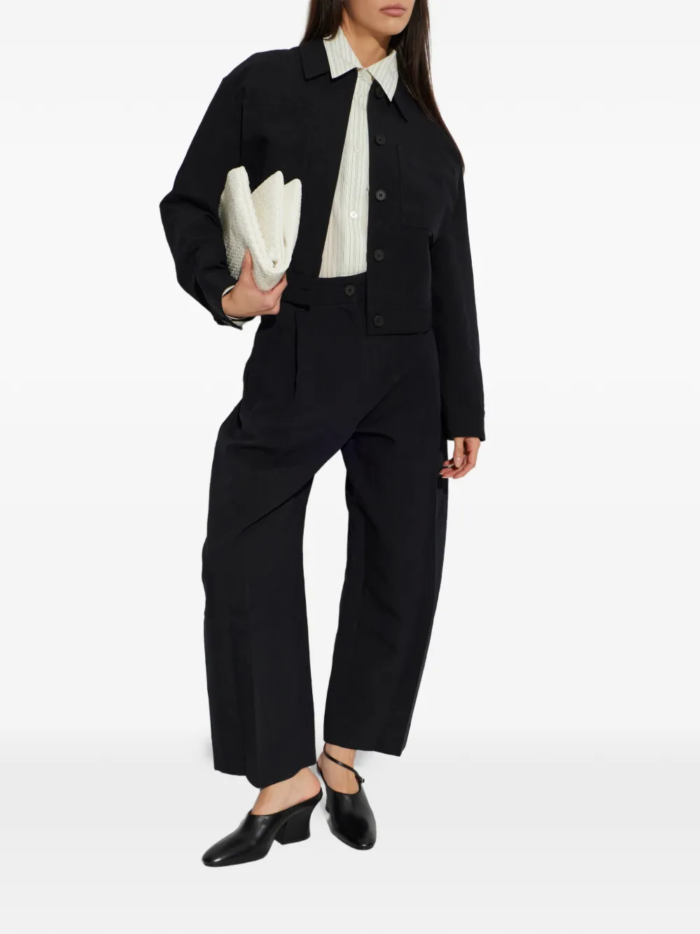 Studio Nicholson Minos geplooide broek Zwart