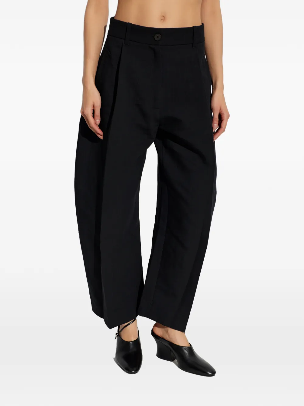 Studio Nicholson Minos geplooide broek Zwart