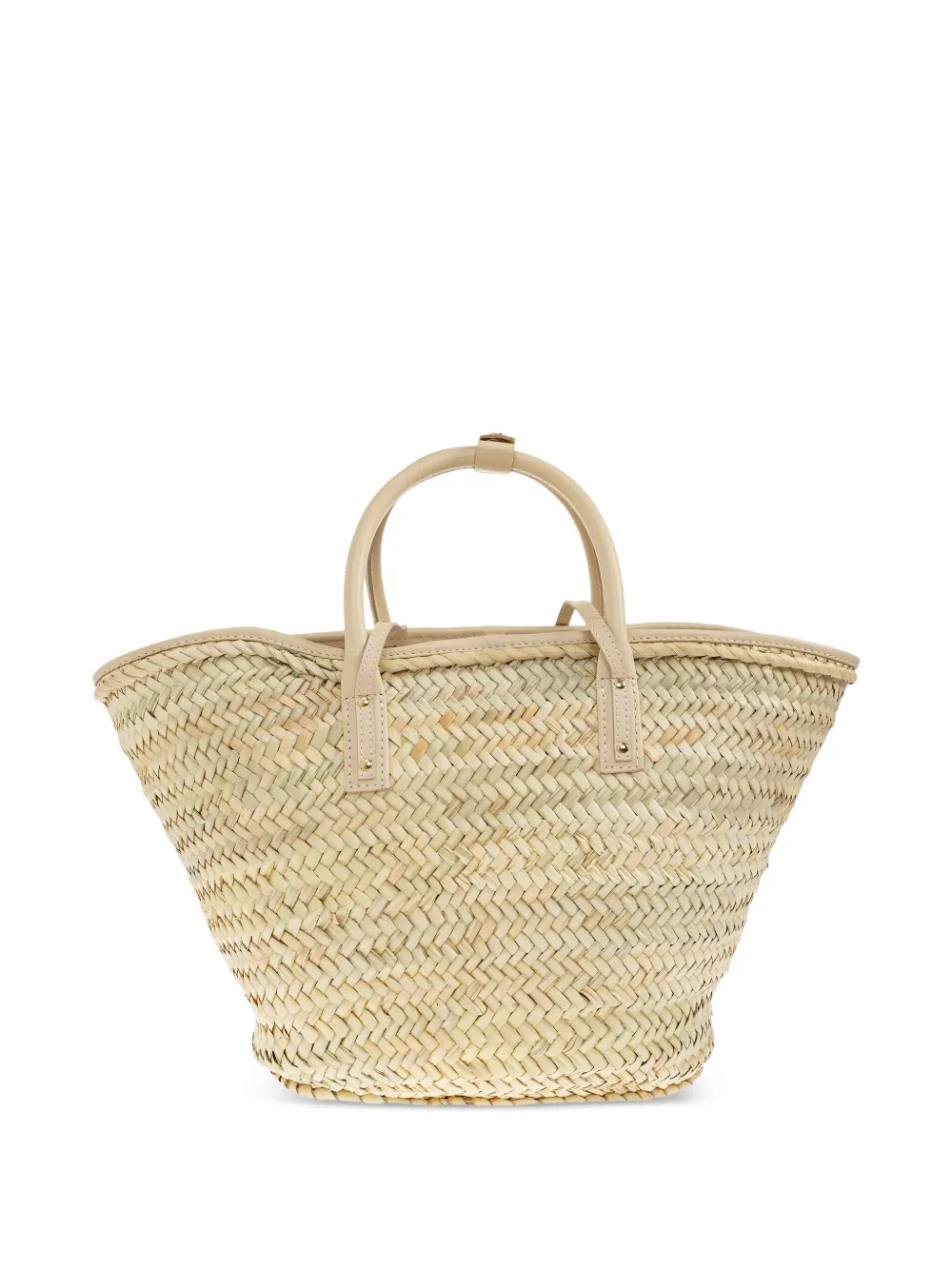 Jacquemus Soli shopper met geweven raffia leren afwerking Beige