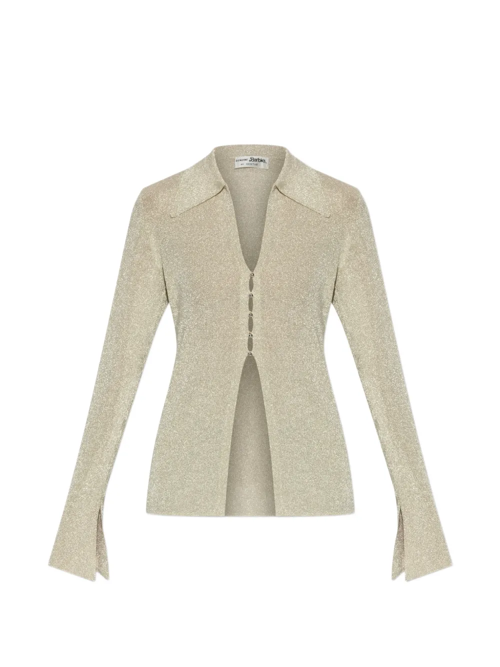 Gestuz metallic-effect split-cuff top - Gold