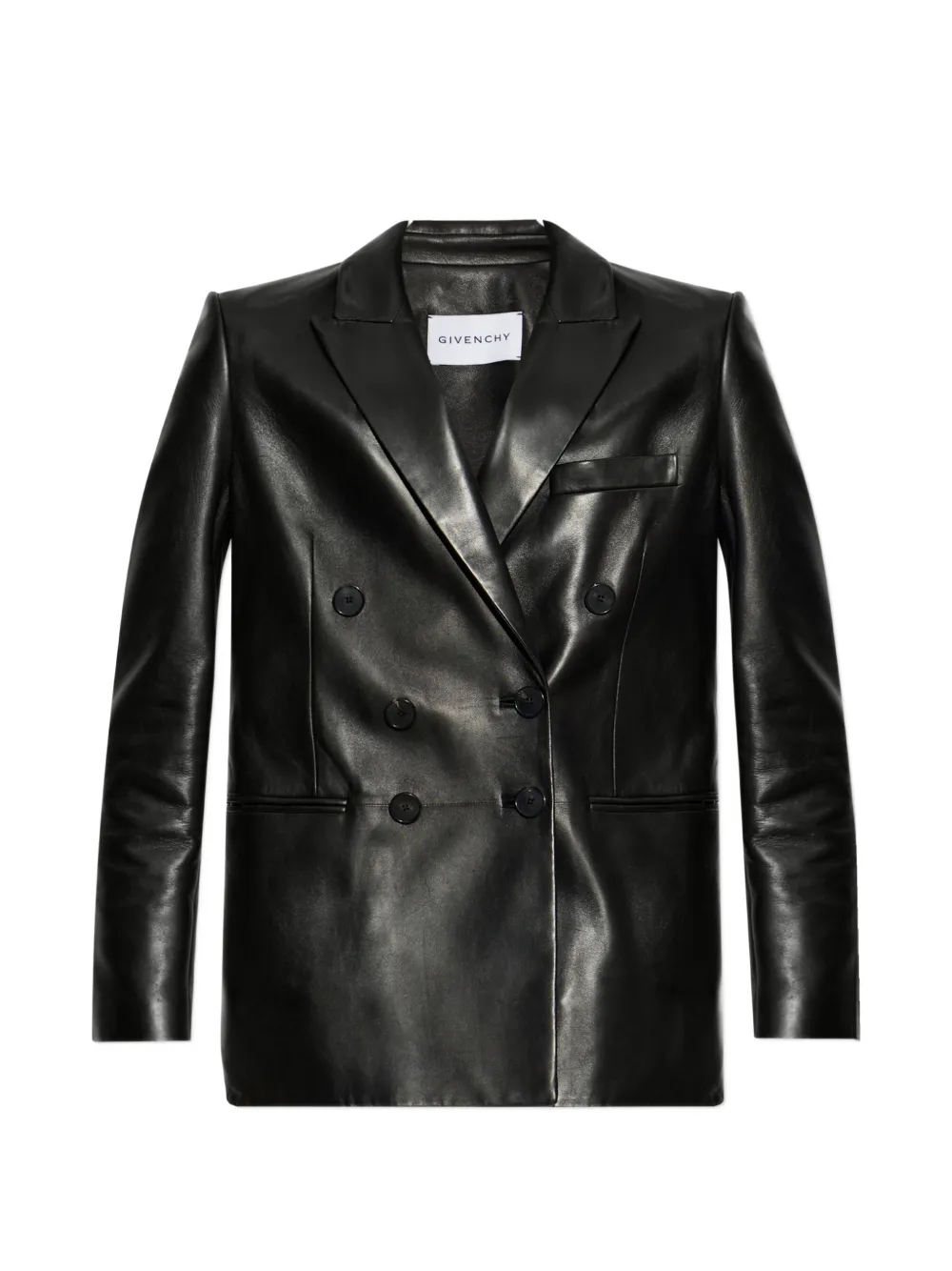 Givenchy double-breasted leather jacket - Schwarz