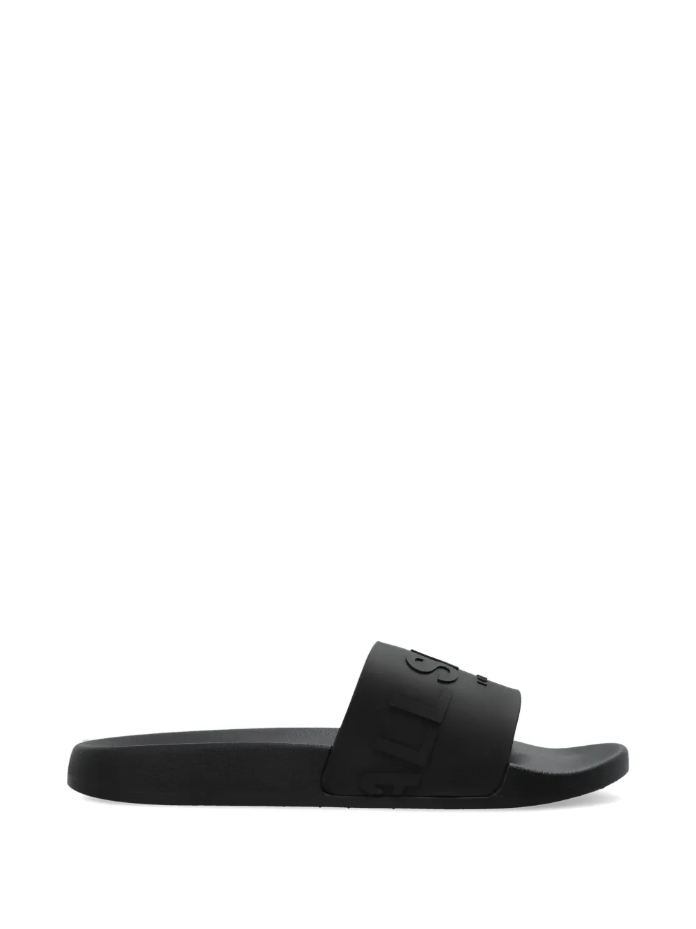 AllSaints Biggy logo-embossed slides - Schwarz
