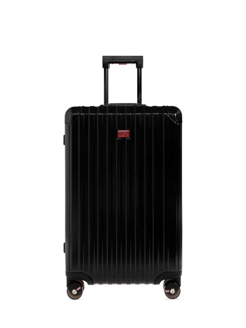 Diesel ribbed logo-plaque suitcase