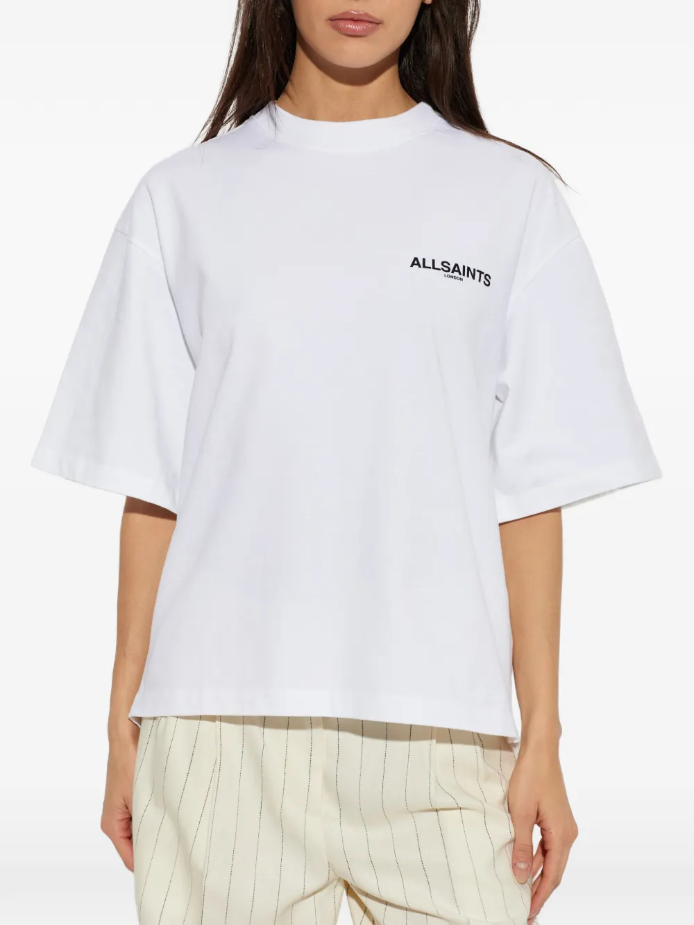 AllSaints Swoop Amelie T-shirt met vlinderprint Wit