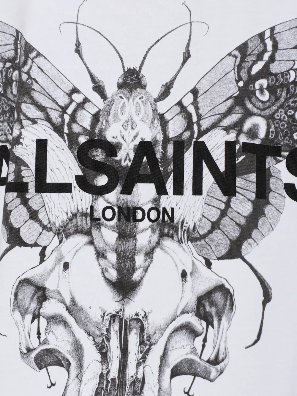 AllSaints Swoop Amelie T-shirt met vlinderprint Wit