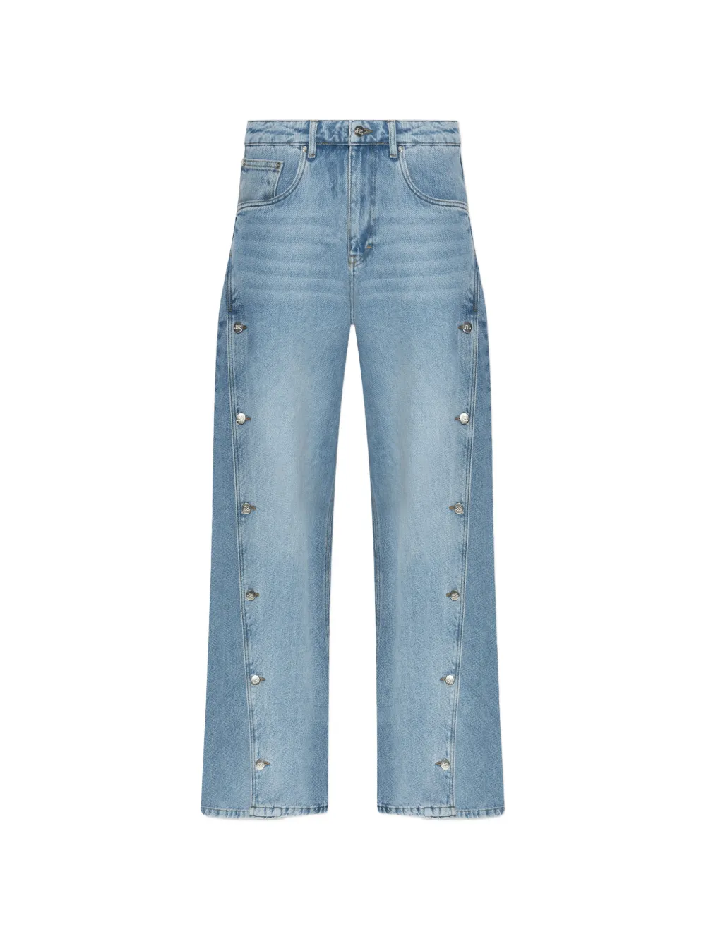 Gestuz x Barbie button-detail embroidered jeans - Blau