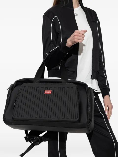 Diesel ribbed logo-patch holdalls bag