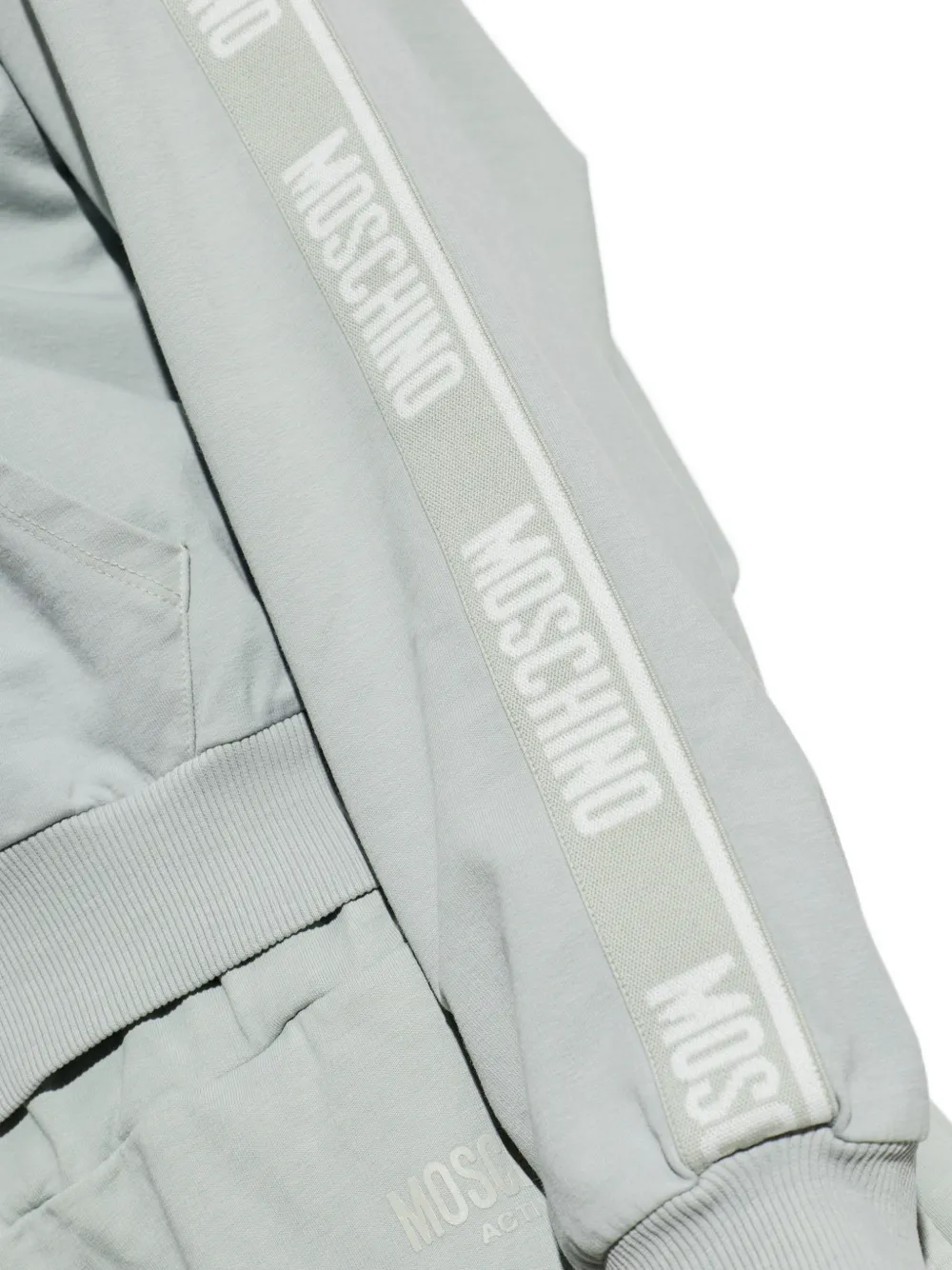 Moschino Katoenen hoodie met geverfd detail Blauw