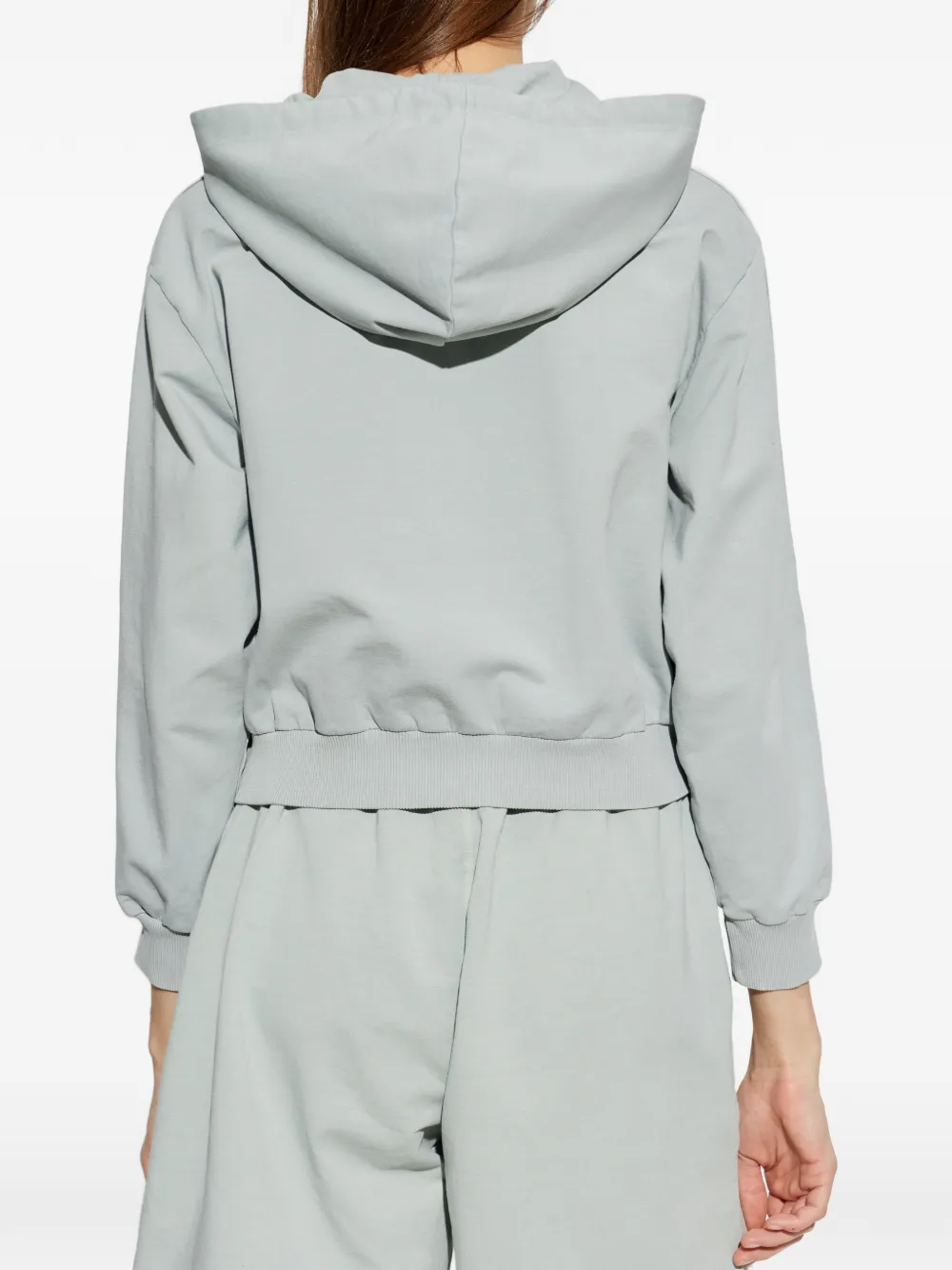 Moschino Katoenen hoodie met geverfd detail Blauw