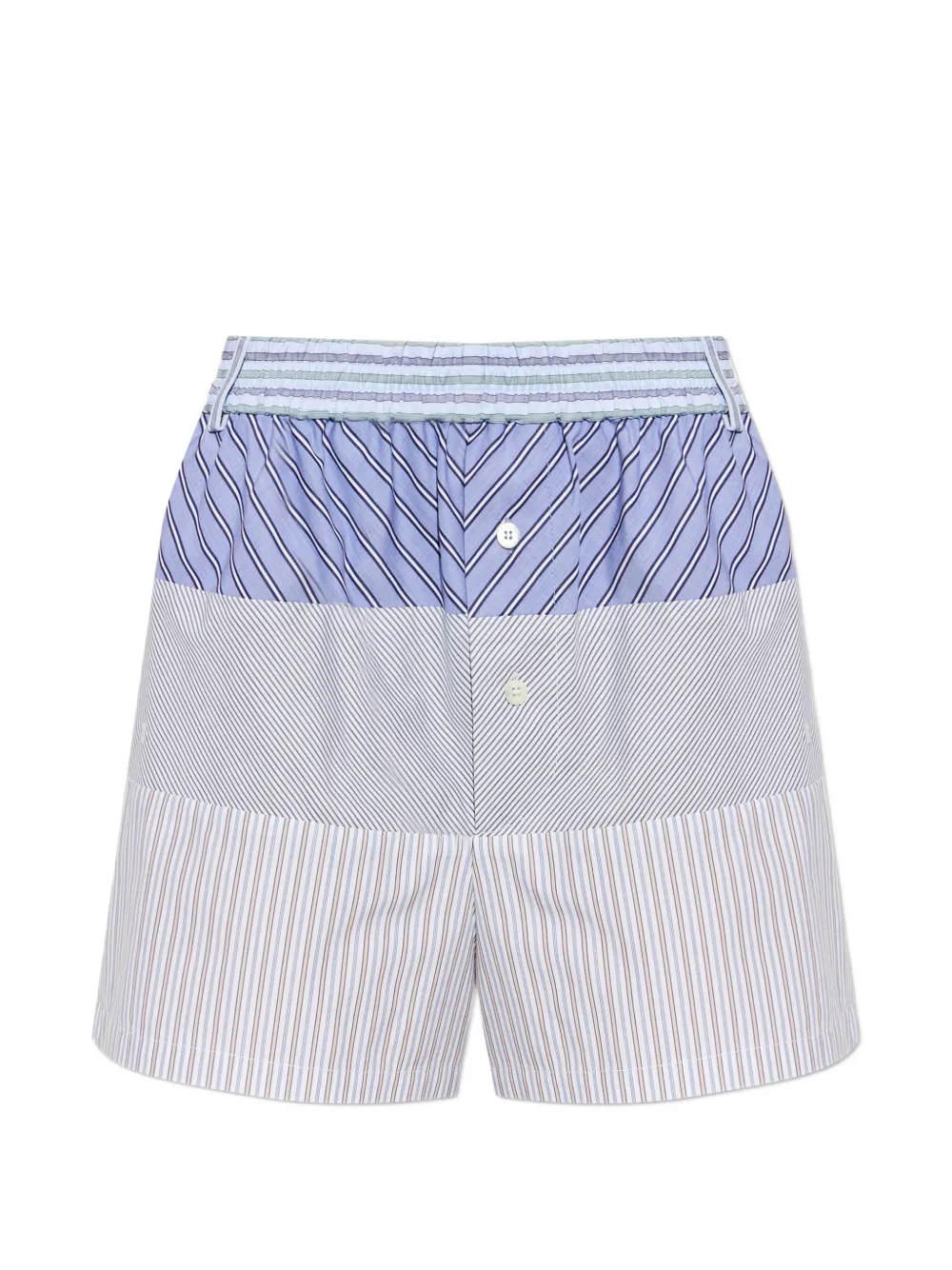 Moschino patchwork striped shorts - Bianco