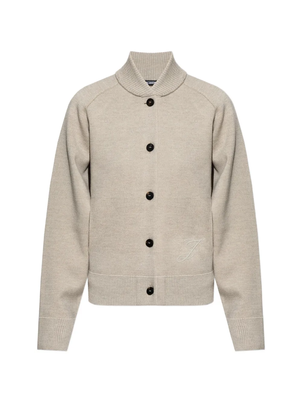 Jacquemus logo-embroidered button-up sweater - Toni neutri