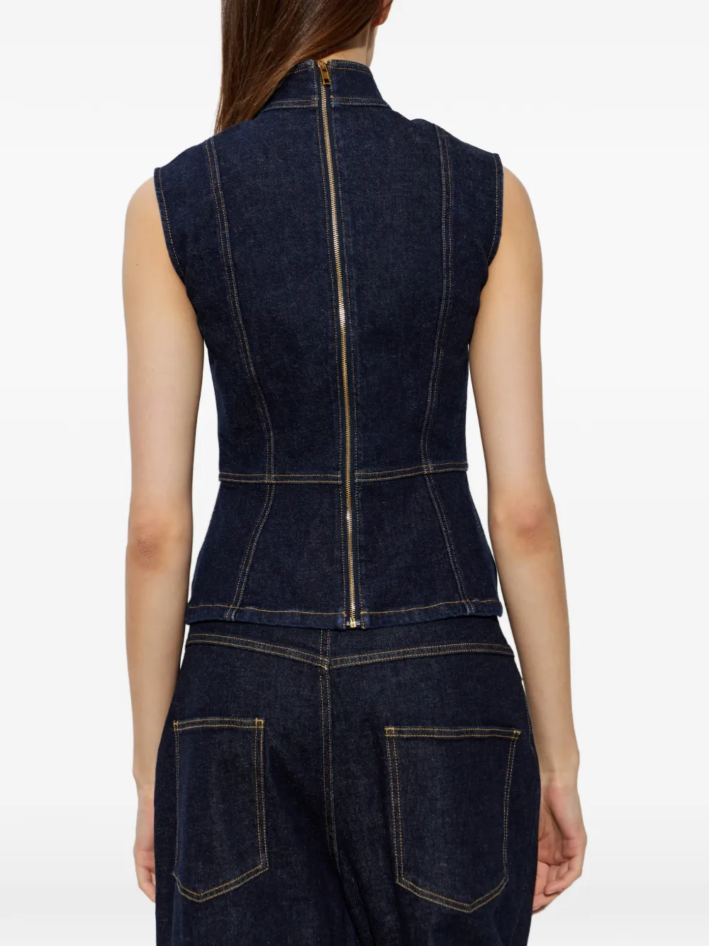 Moschino Top met franje en hartpatroon Blauw