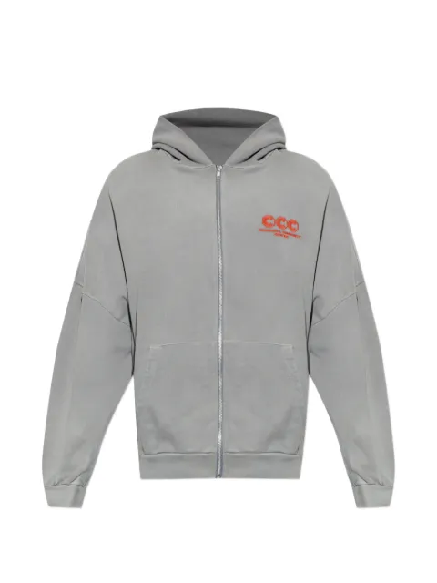 Willy Chavarria logo-embroidered zip-up hoodie