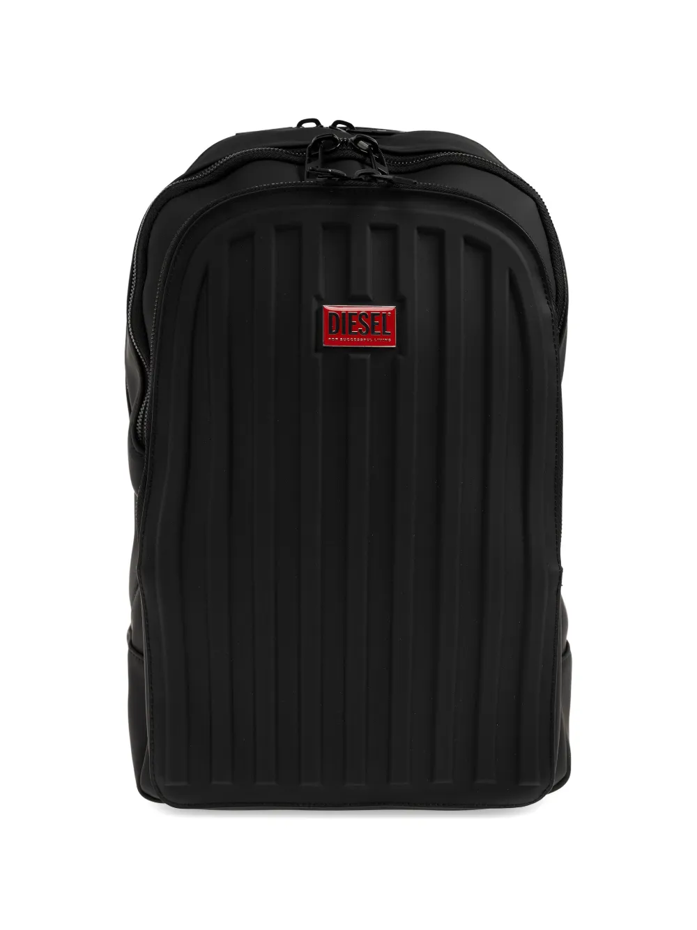 Diesel ribbed logo-plaque backpack - Nero