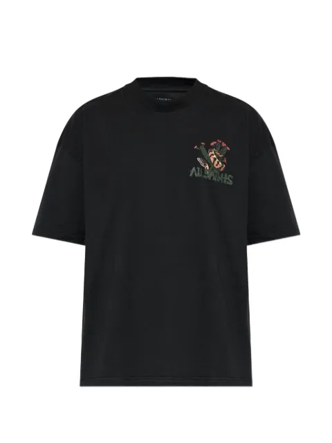 AllSaints skull-print snake-print T-shirt