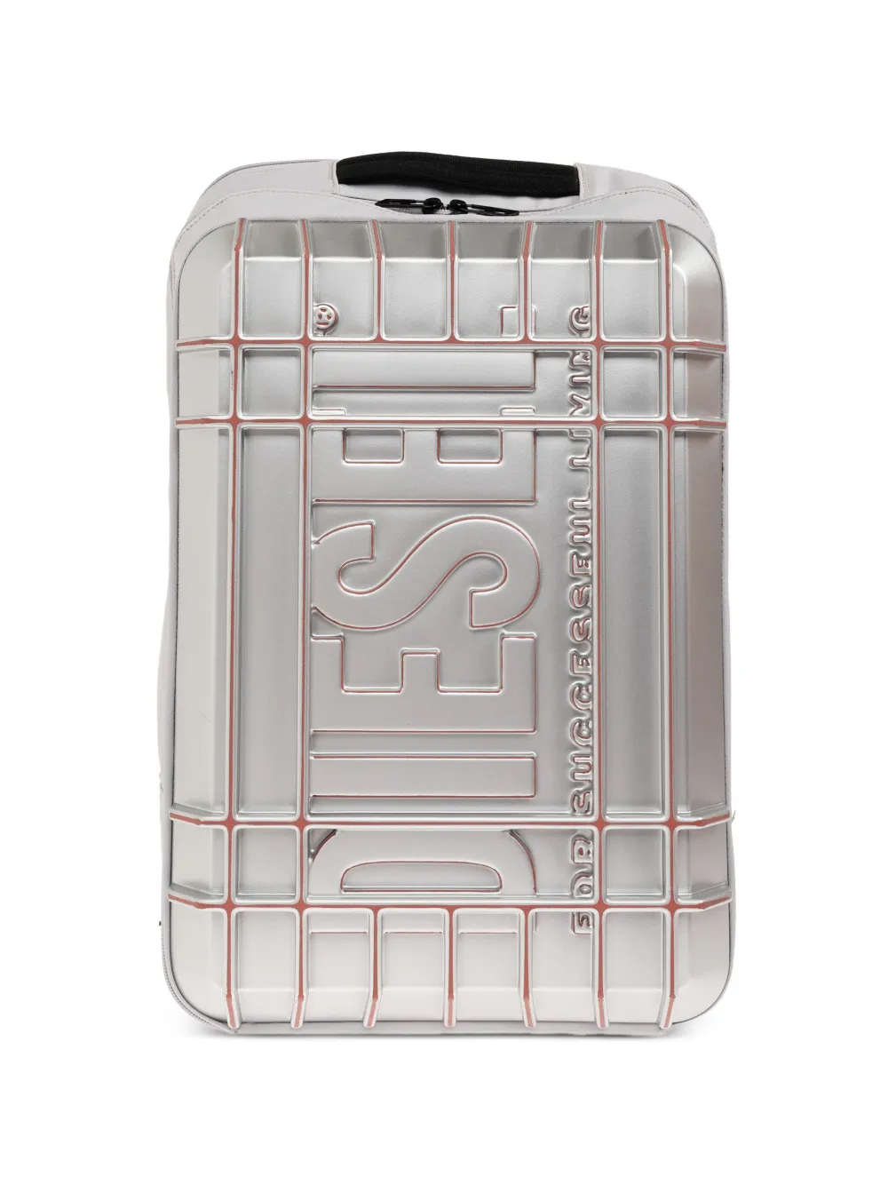 Diesel embossed logo-plaque backpack - Grigio