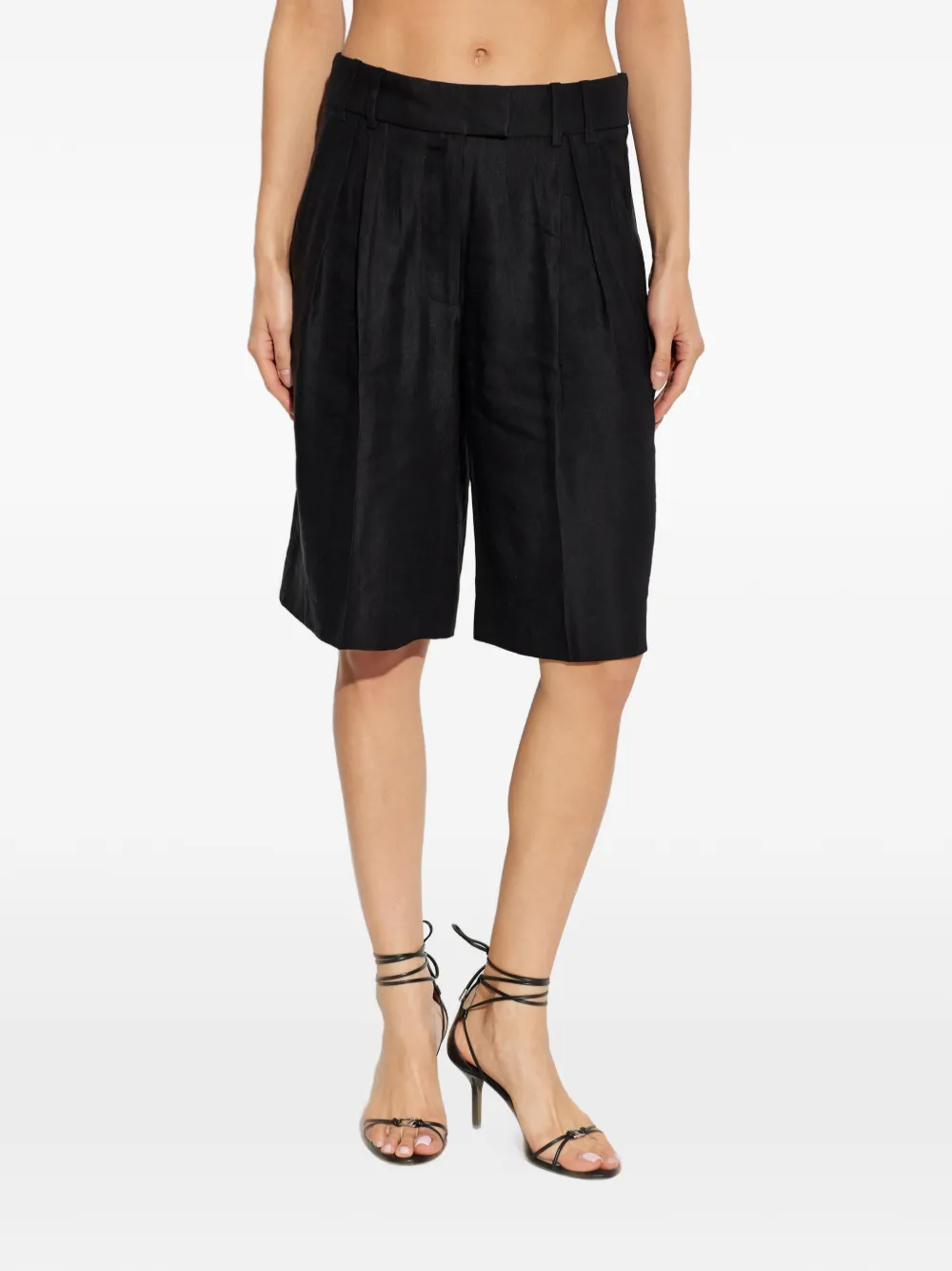 AllSaints Charley geplooide shorts Zwart