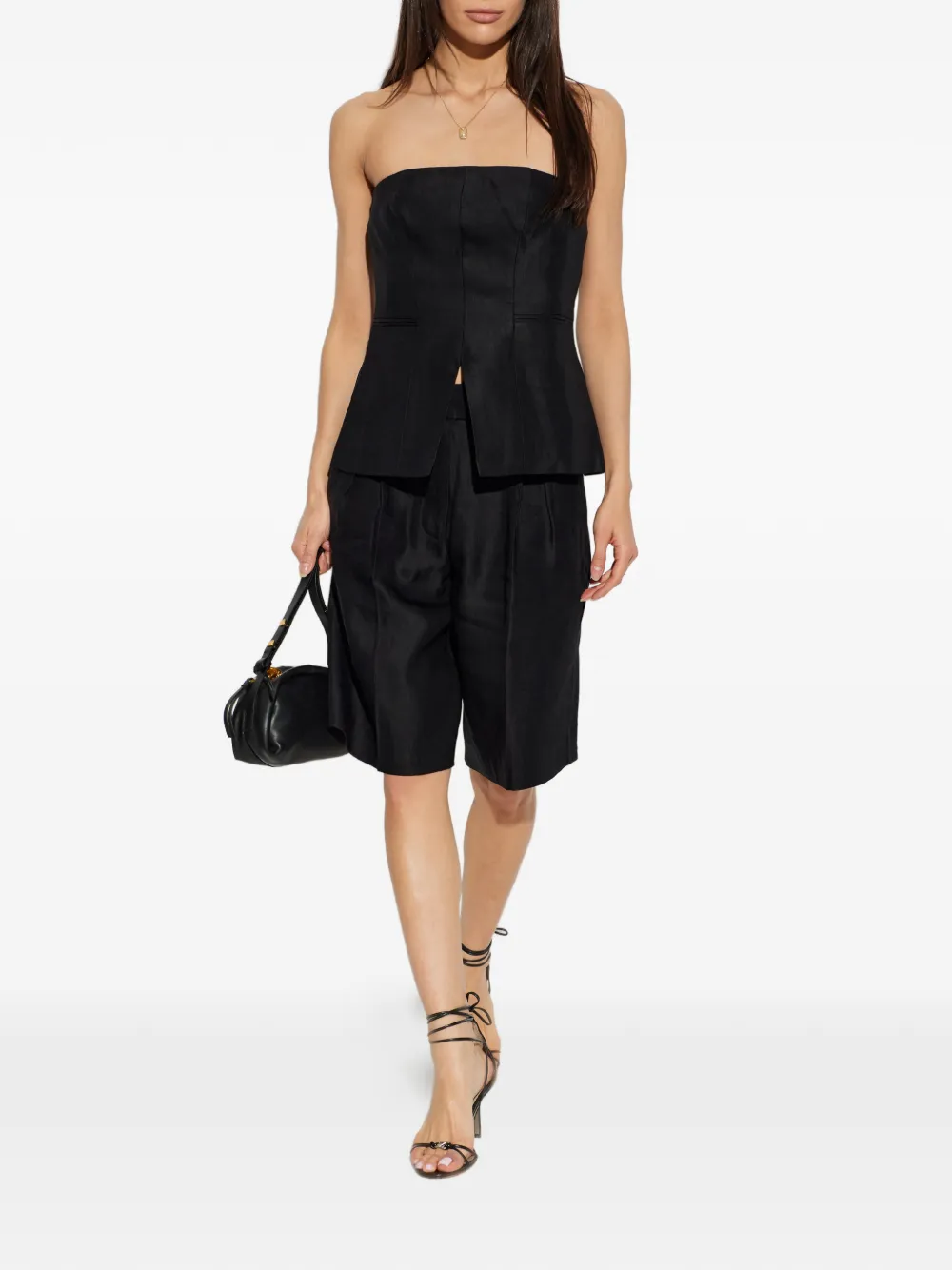 AllSaints Charley geplooide shorts Zwart