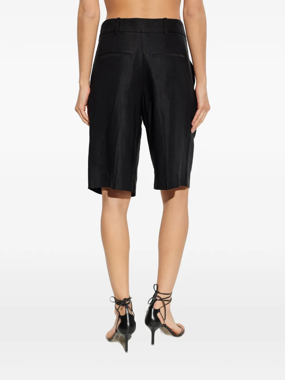 AllSaints Charley geplooide shorts Zwart
