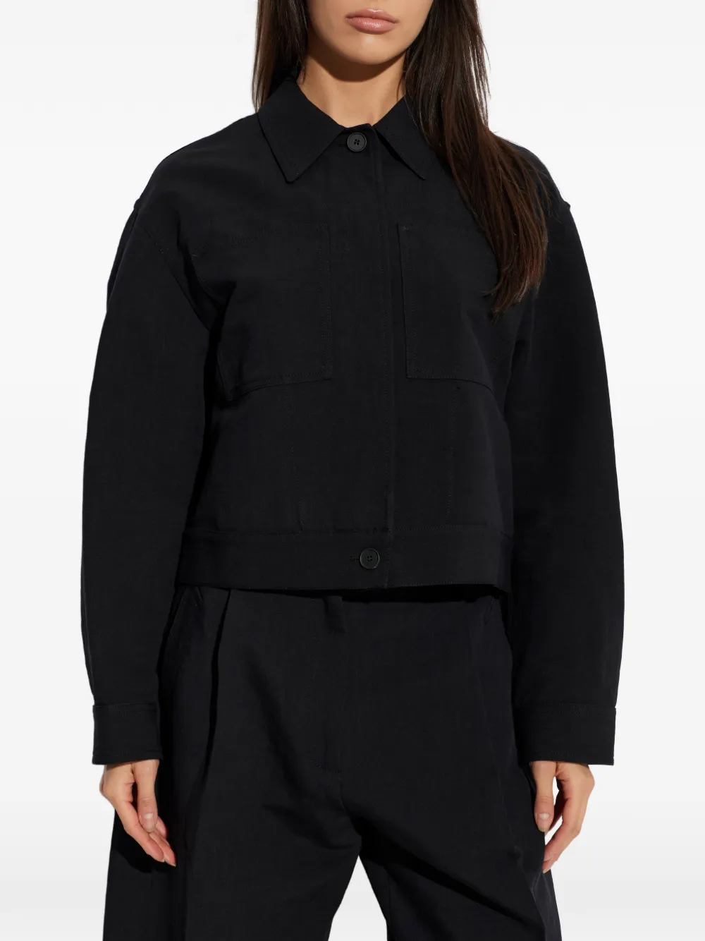  Studio Nicholson Chaqueta Calder Con Bolsillo De Parche - Negro 