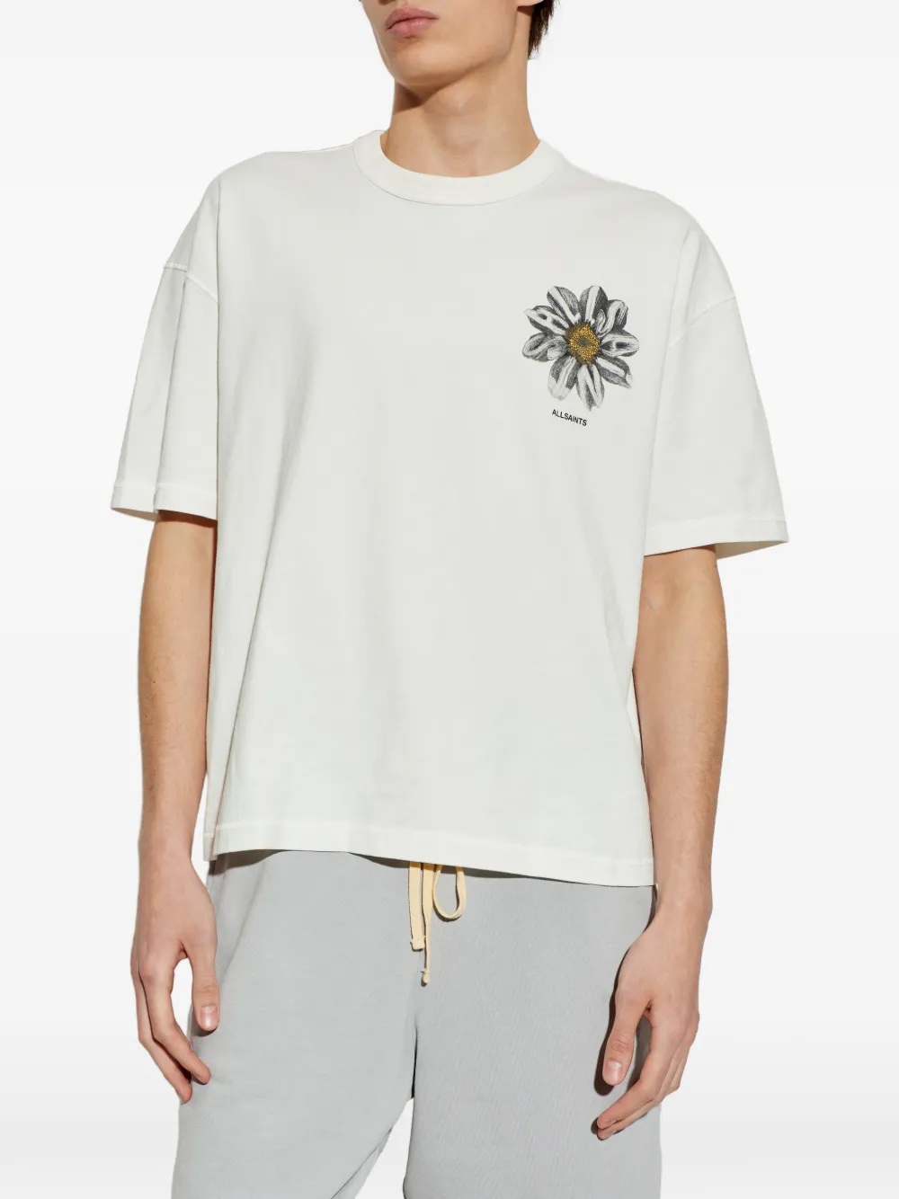 AllSaints T-shirt met bloemenprint Wit