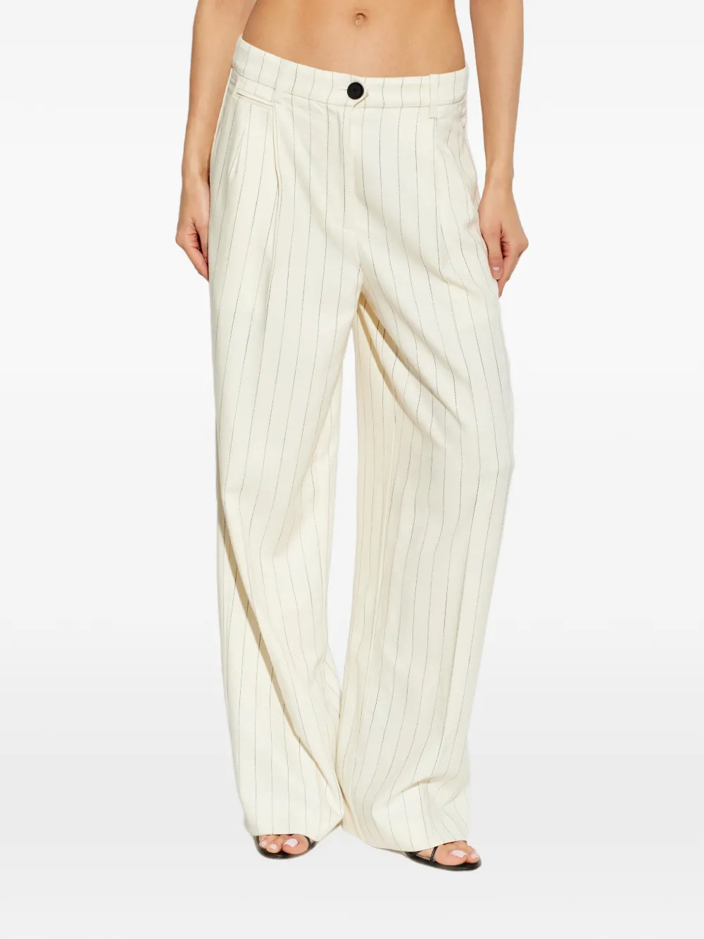AllSaints Olga broek met krijtstreep Beige