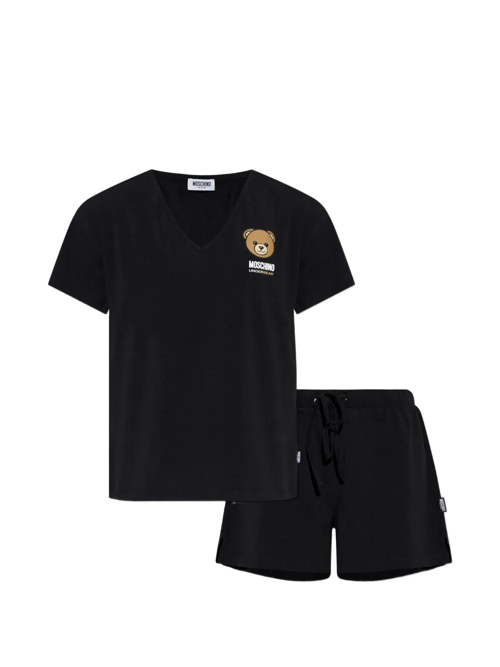 Moschino two-piece pajamas logo set - Schwarz