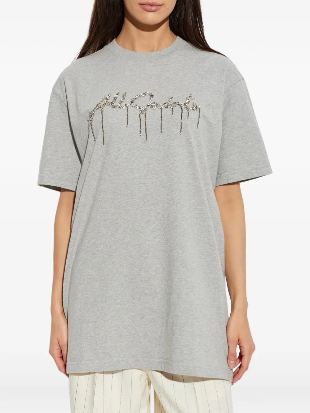 AllSaints T-shirt met pailletten Grijs