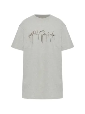 Stella McCartney レーストリム コットンミニドレス | グレー