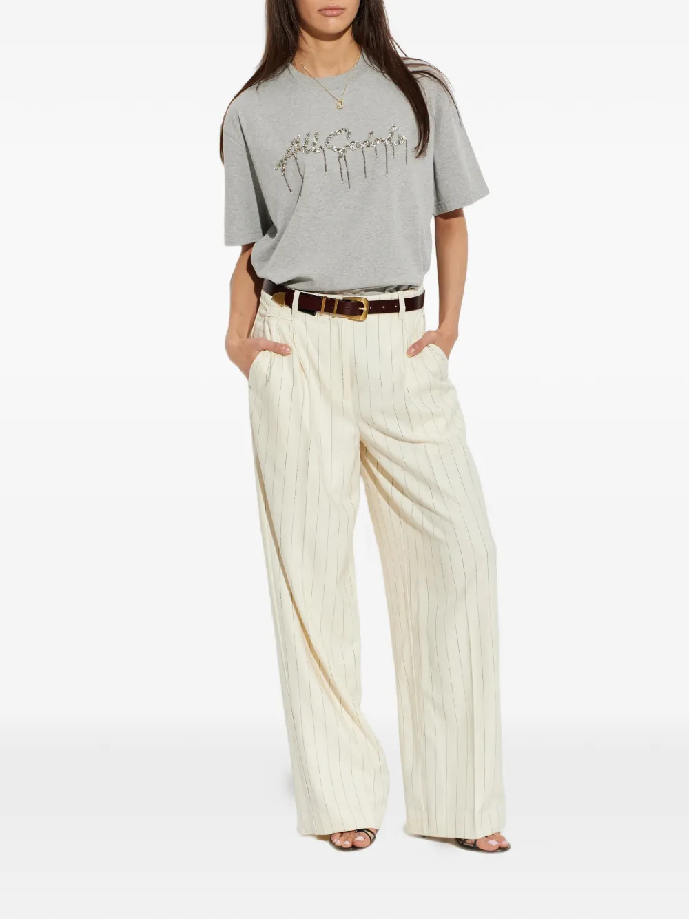 AllSaints T-shirt met pailletten Grijs