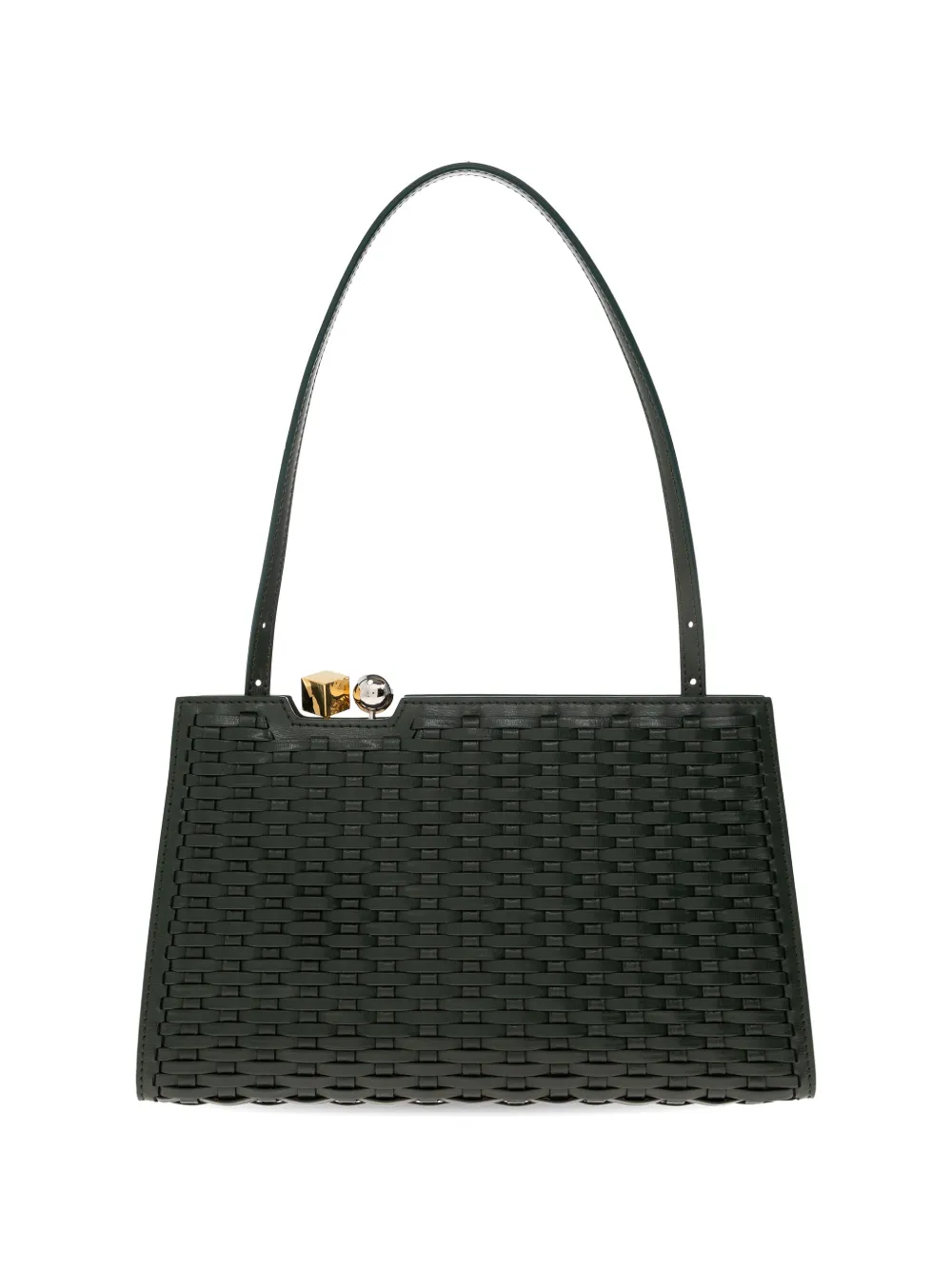 Jacquemus Salon geweven leren shopper Groen
