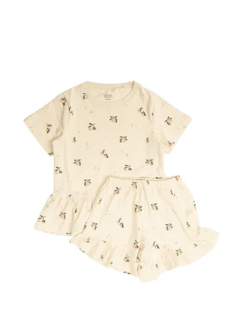 Liewood ruffled-detail printed shorts set