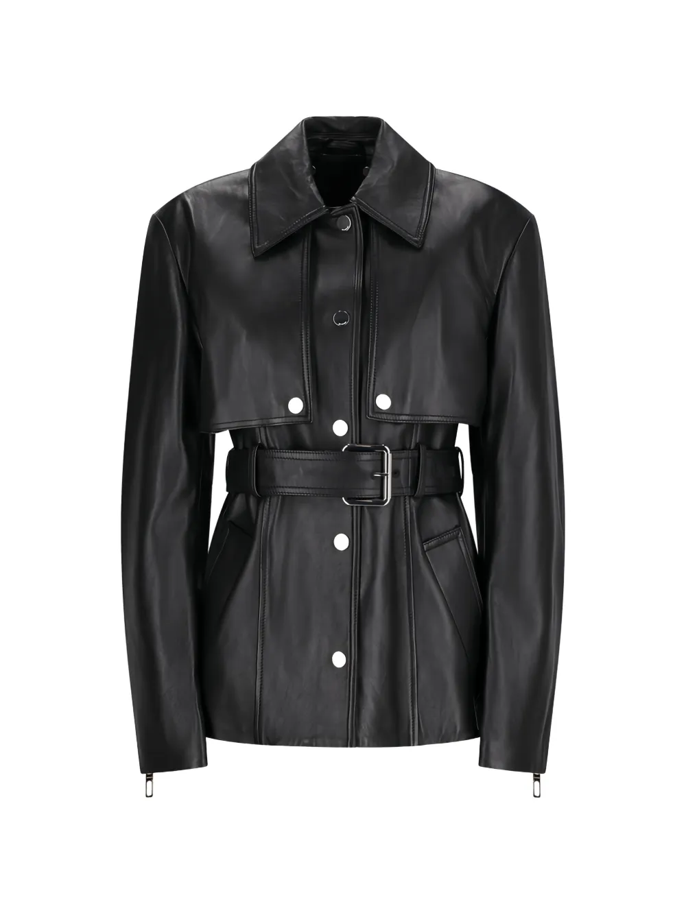 Max Mara leather two-piece jacket - Schwarz