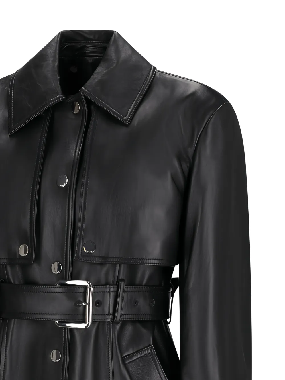 Max Mara Tweedelig leren jack Zwart