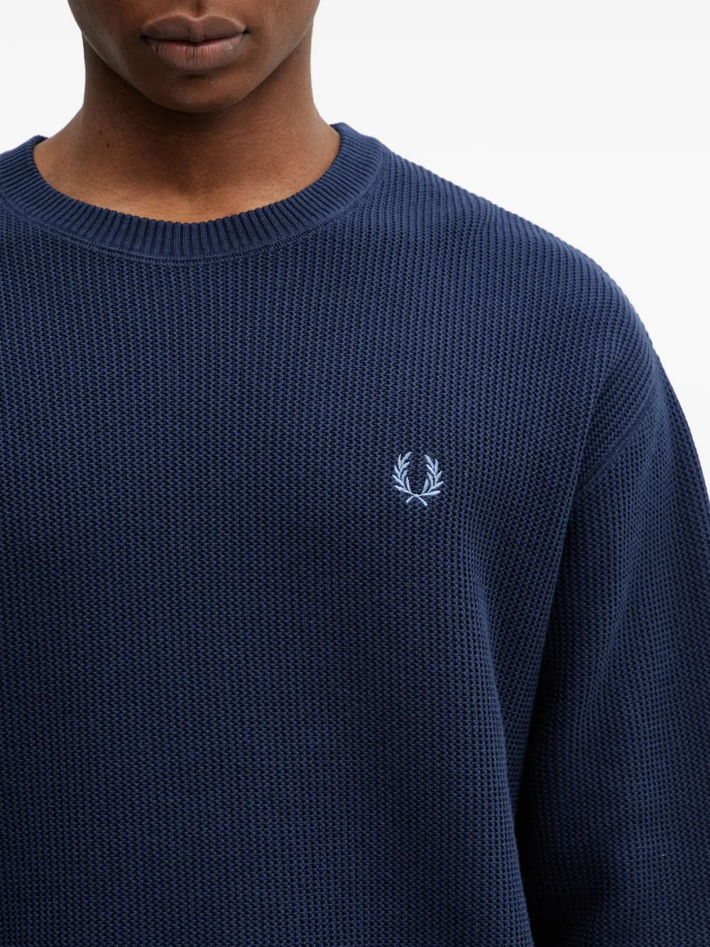 Fred Perry Trui met geborduurd logo Blauw