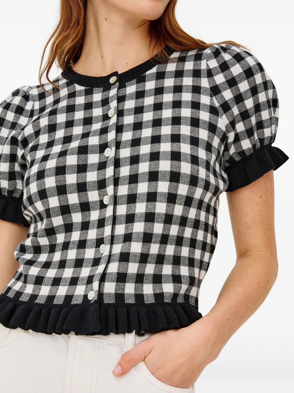  Rails Jersey Lora A Cuadros Gingham - Negro 