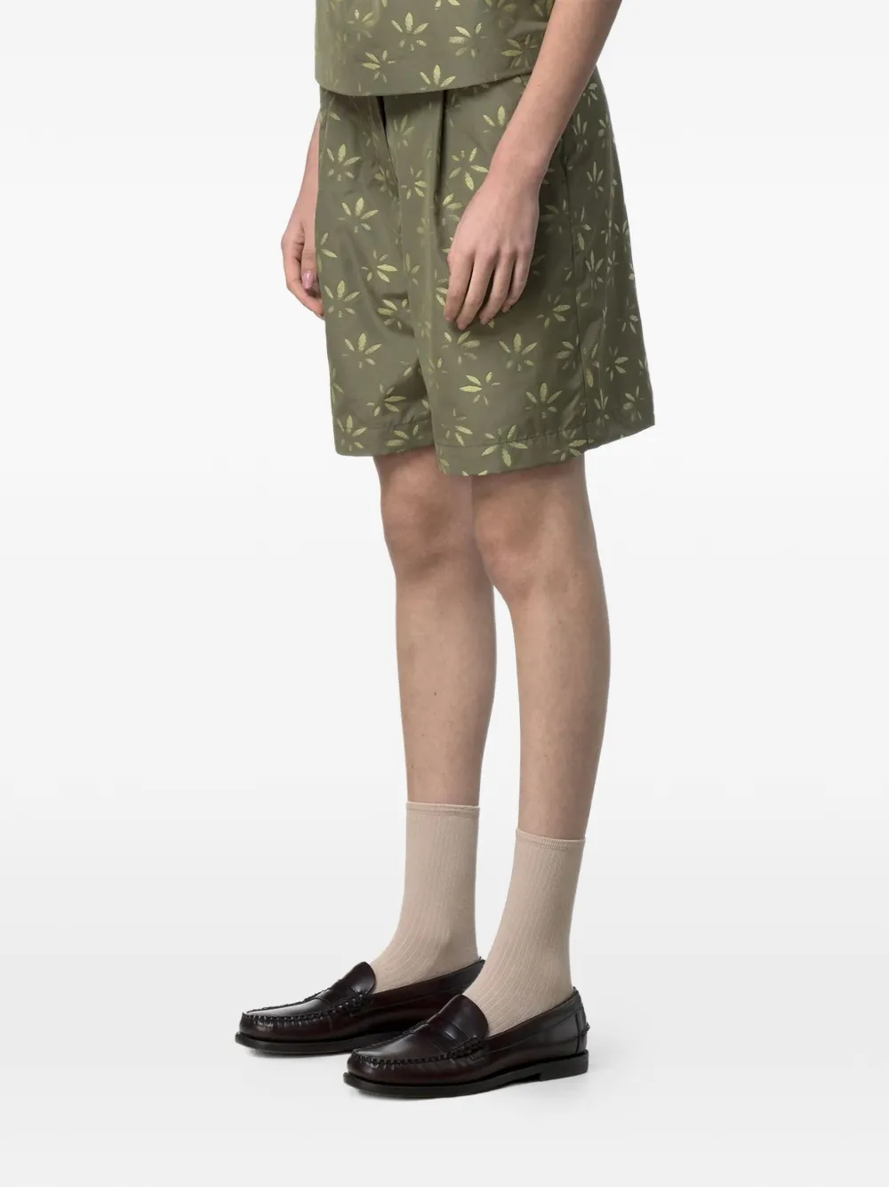 K-Way Larose jacquard-embroidered shorts - Verde