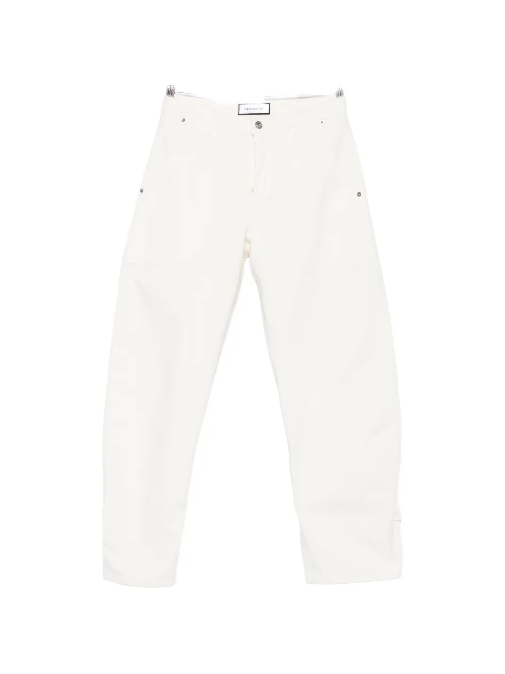 NUMERI button-tab wide-leg jeans - Bianco