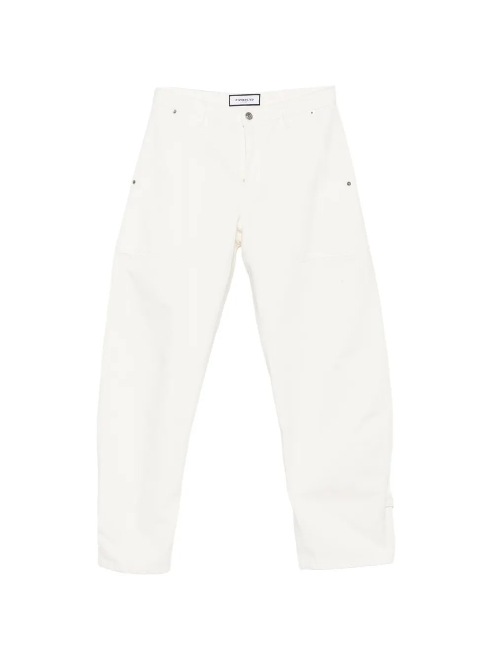 NUMERI button-tab wide-leg jeans - Bianco