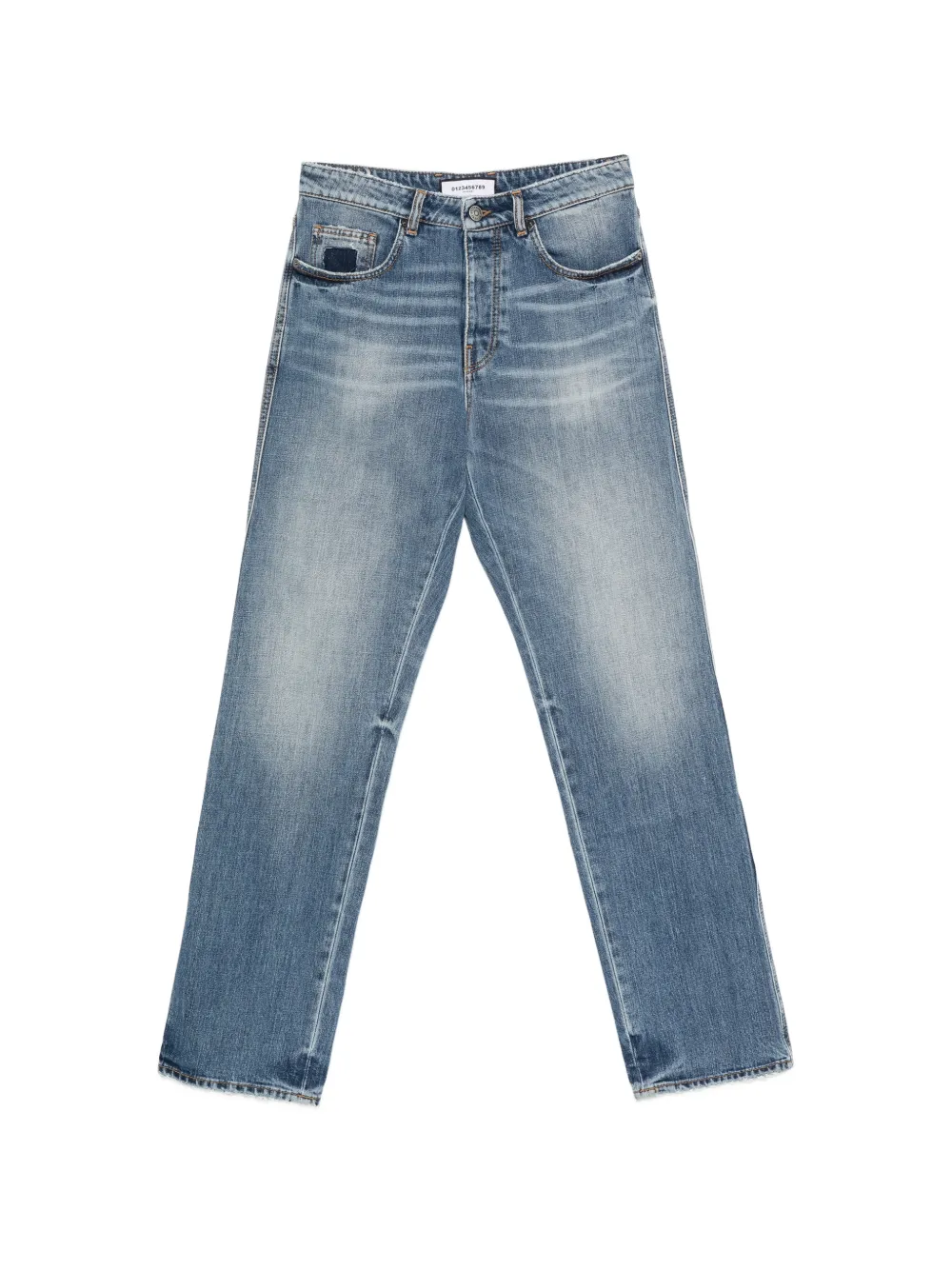 NUMERI faded-effect cotton jeans - Blu